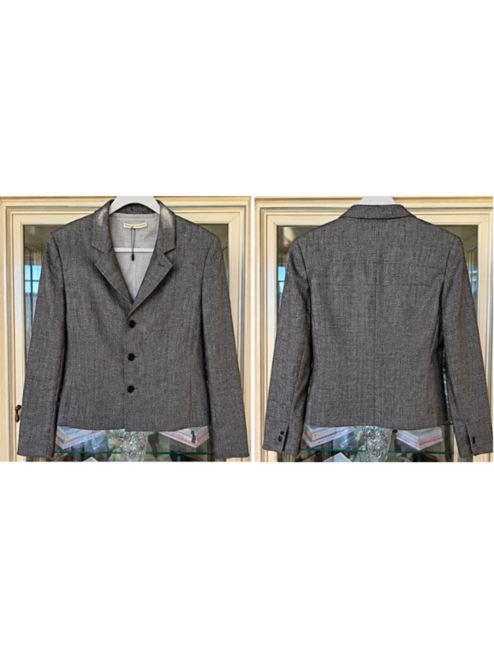 Balenciaga Grey Blazer Jacket, Size 8 US/44IT Made in Italy Quiet Luxury Wool - Picture 3 of 6
